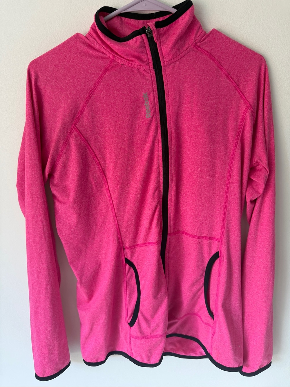 Reebok Hot Pink Performance Top with Silver Logo